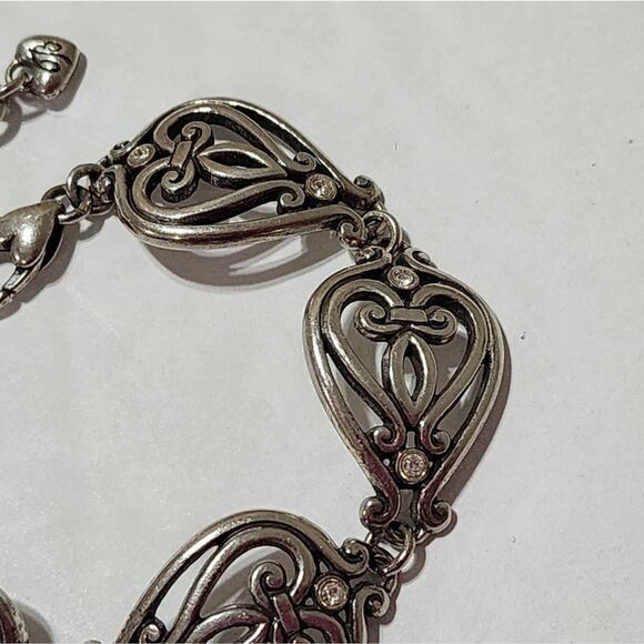 Brighton‎ crystal jewelery heart cross silver plated bracelet - Picture 6 of 7
